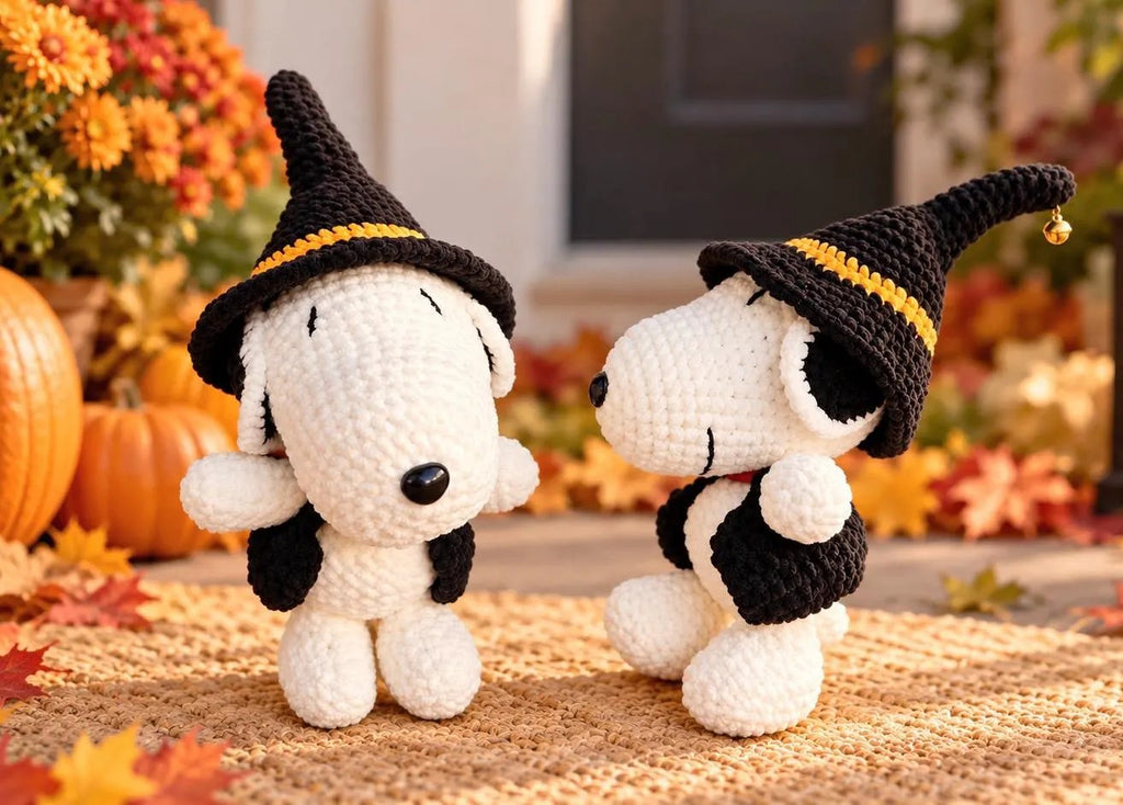 Halloween Witch Dog, Crochet Dog Plush, Fall Decor, Cute Gift