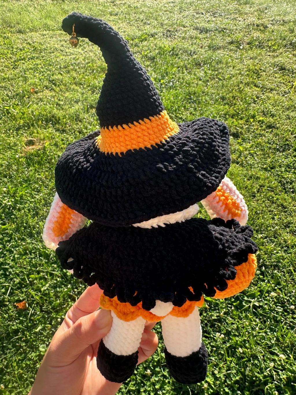 Halloween Crochet Bunny, Witch Rabbit Plush, Pumpkin Bunny Doll, Handmade Fall Gift