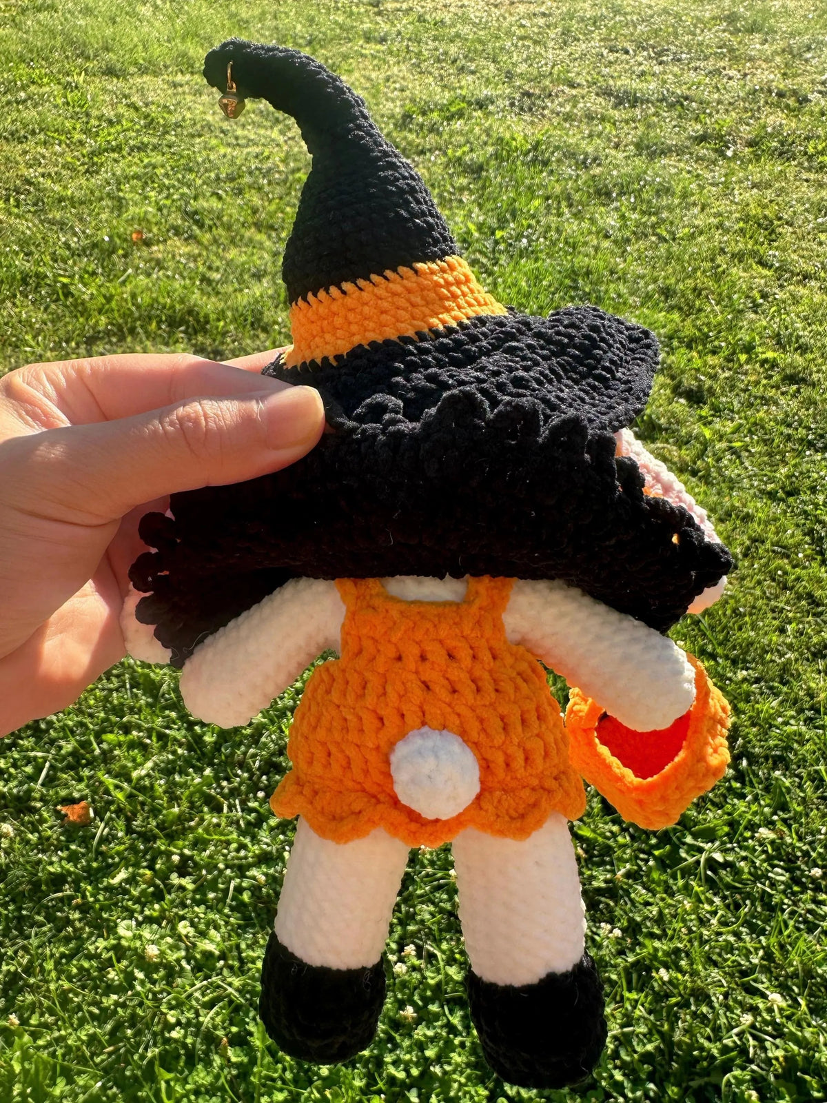 Halloween Crochet Bunny, Witch Rabbit Plush, Pumpkin Bunny Doll, Handmade Fall Gift