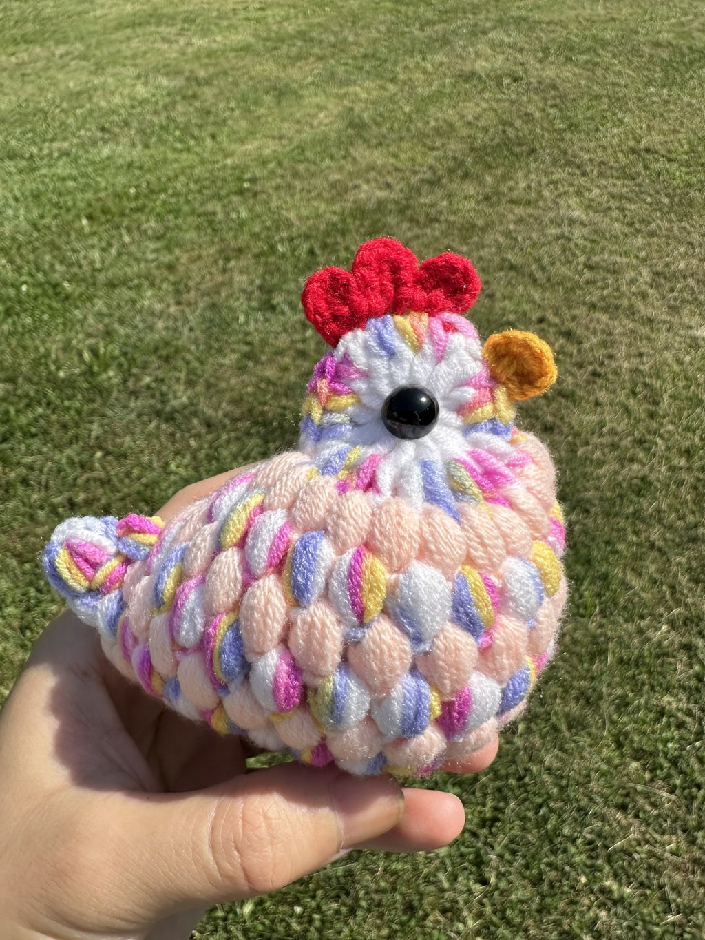 Crochet Chicken in Nest, with Eggs