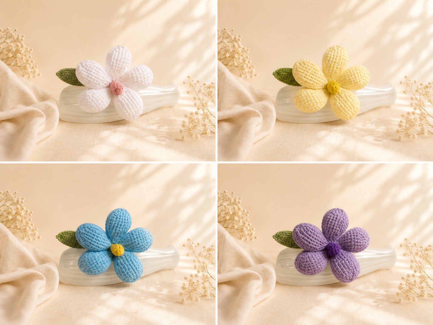 Spring Pastel Crochet Flowers | Handmade Flower