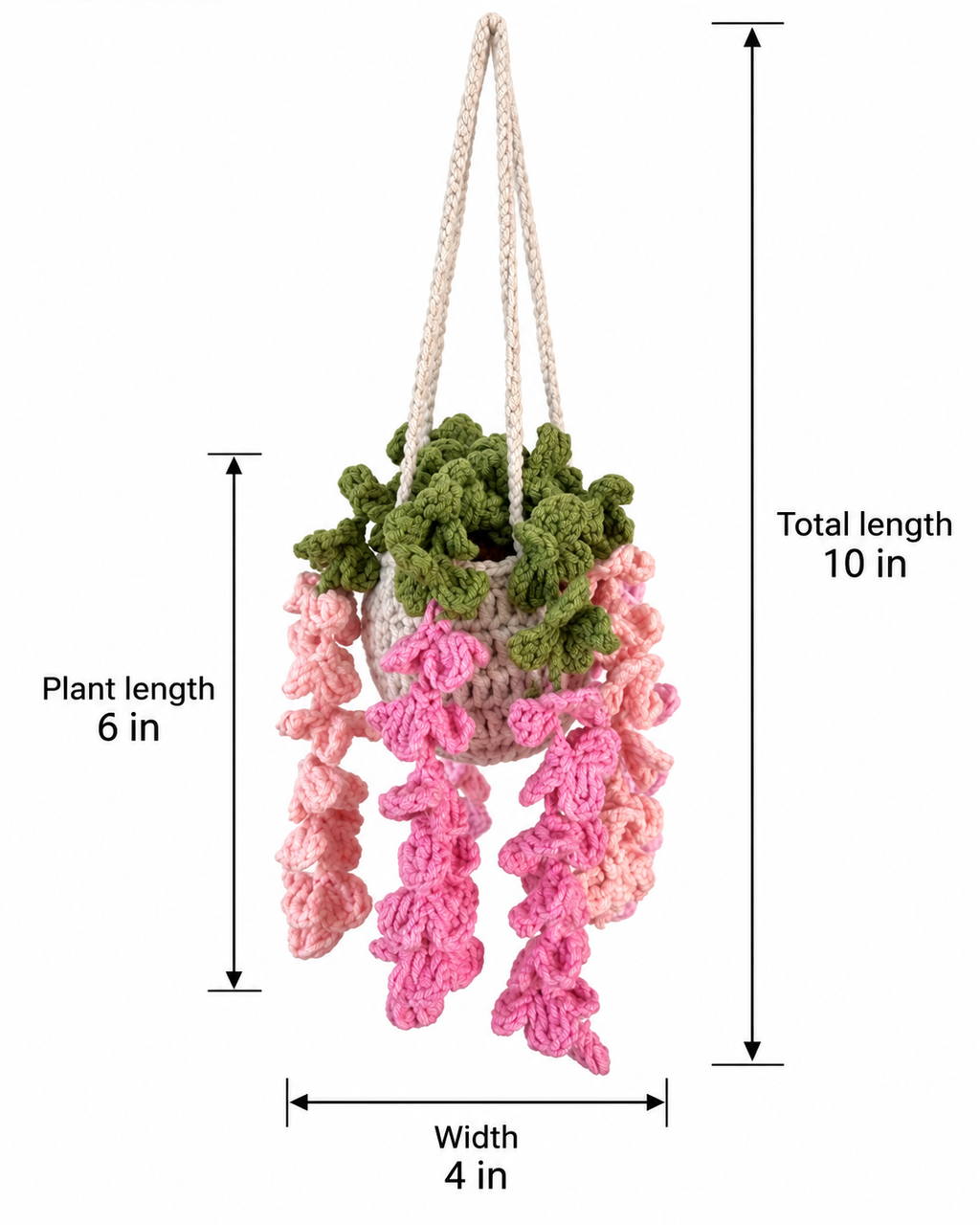 Handmade Crochet Hanging Flower Basket