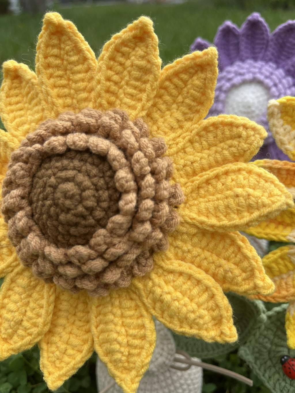 Handmade Crochet Sunflower in Vase
