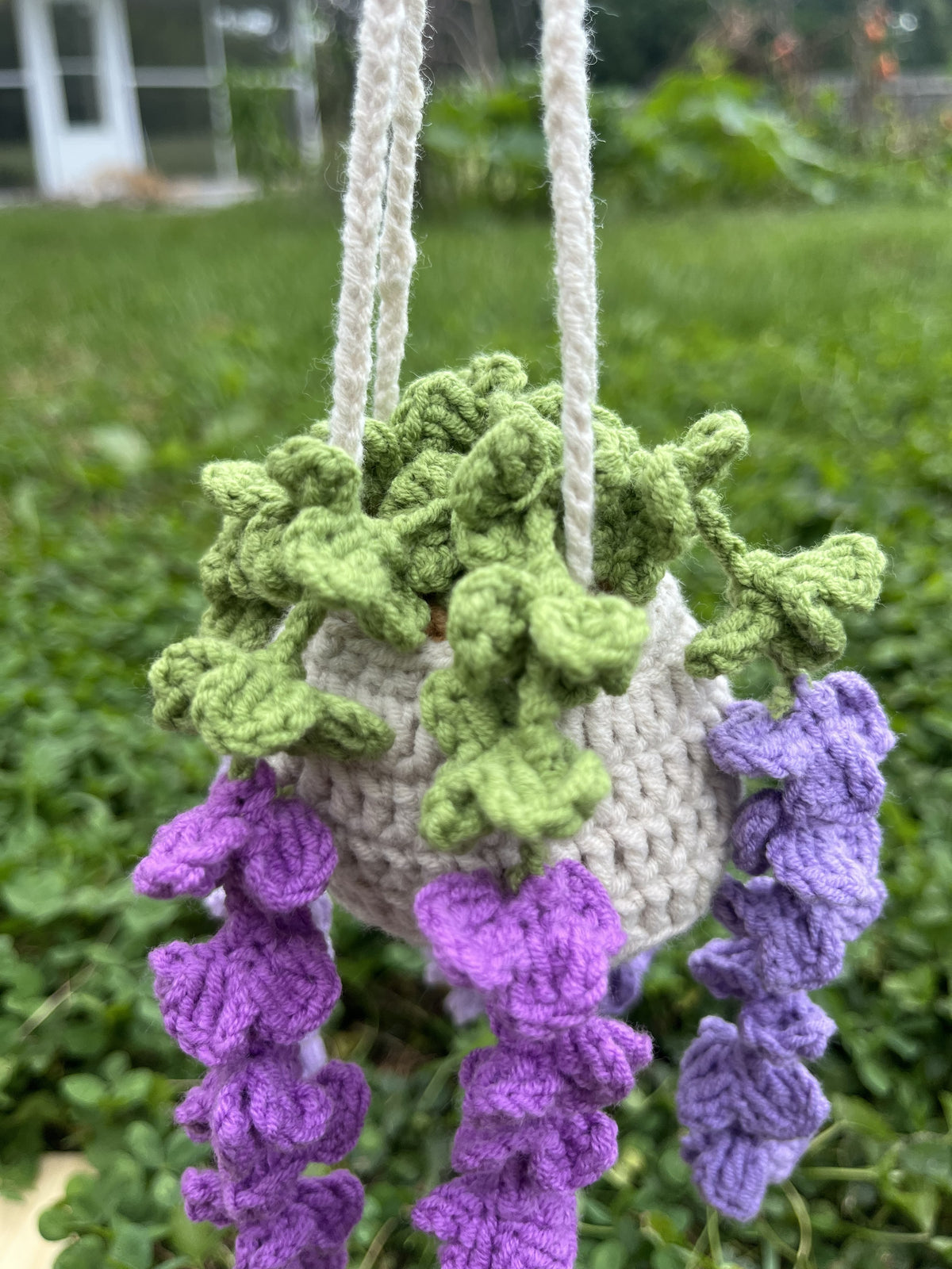 Handmade Crochet Hanging Flower Basket