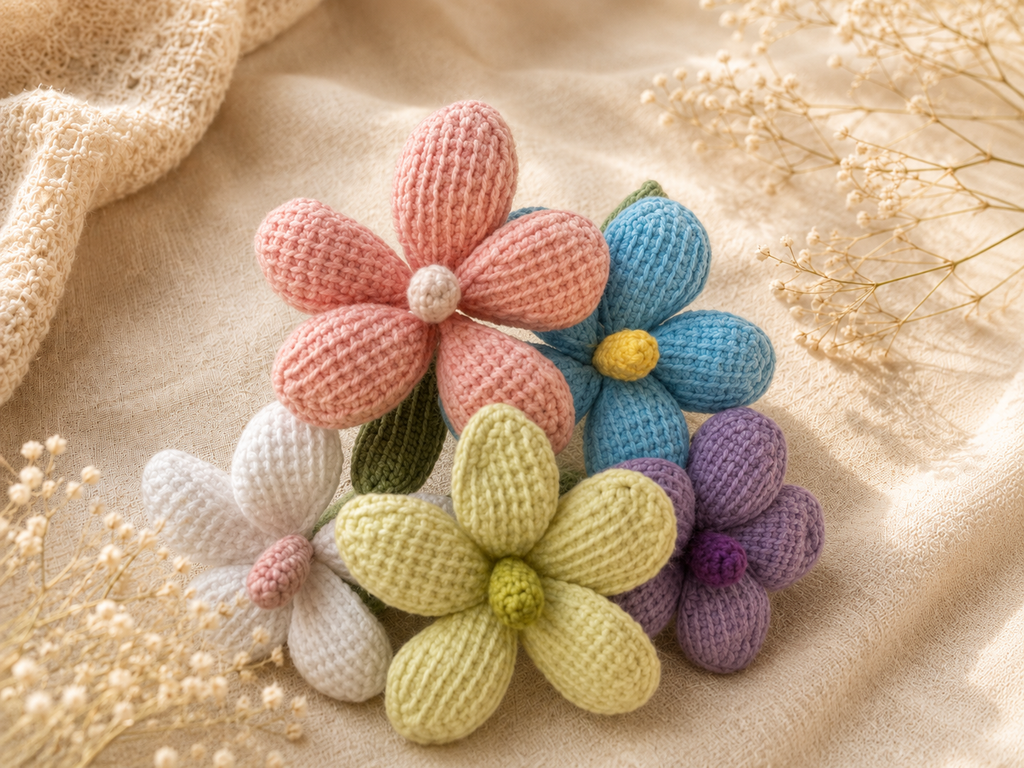 Spring Pastel Crochet Flowers | Handmade Flower