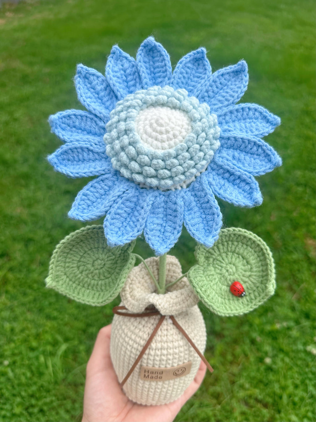 Handmade Crochet Sunflower in Vase