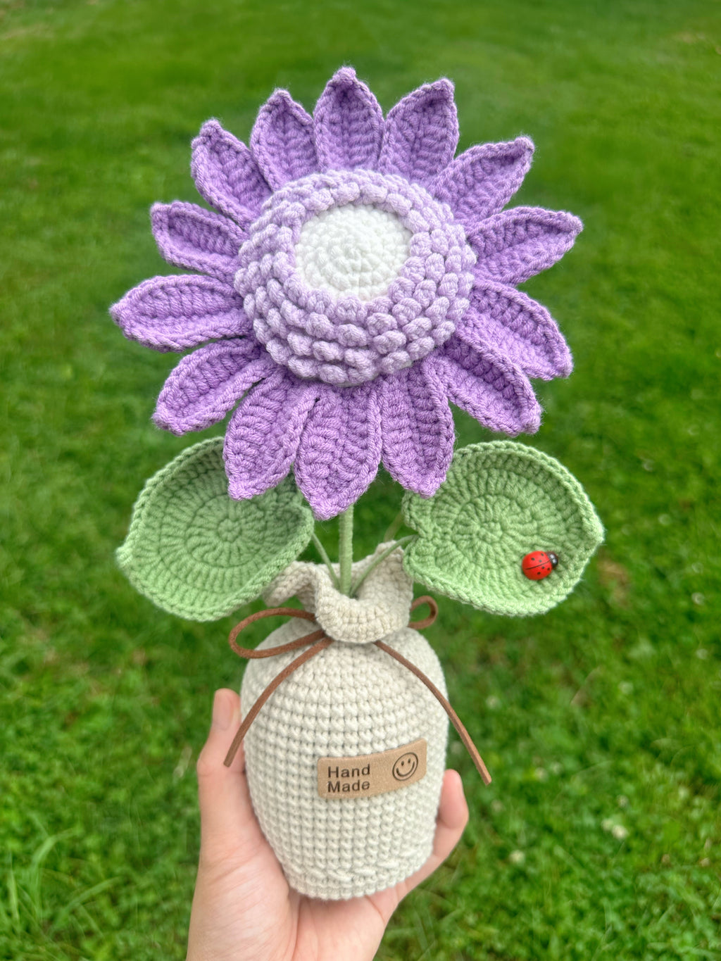 Handmade Crochet Sunflower in Vase