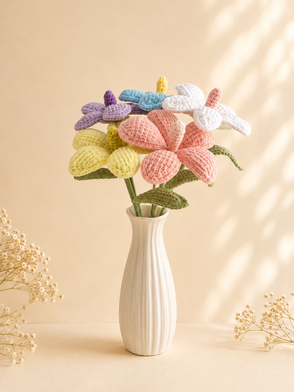 Spring Pastel Crochet Flowers | Handmade Flower