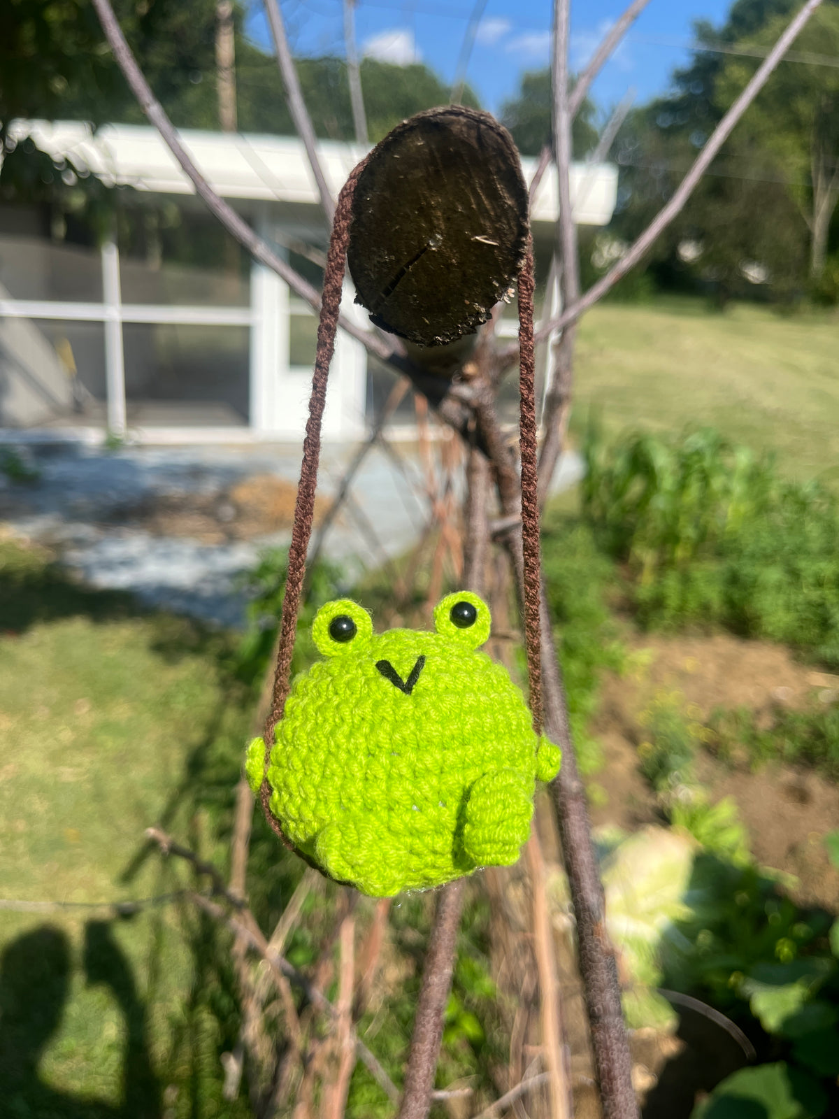 Swinging Crochet Frog