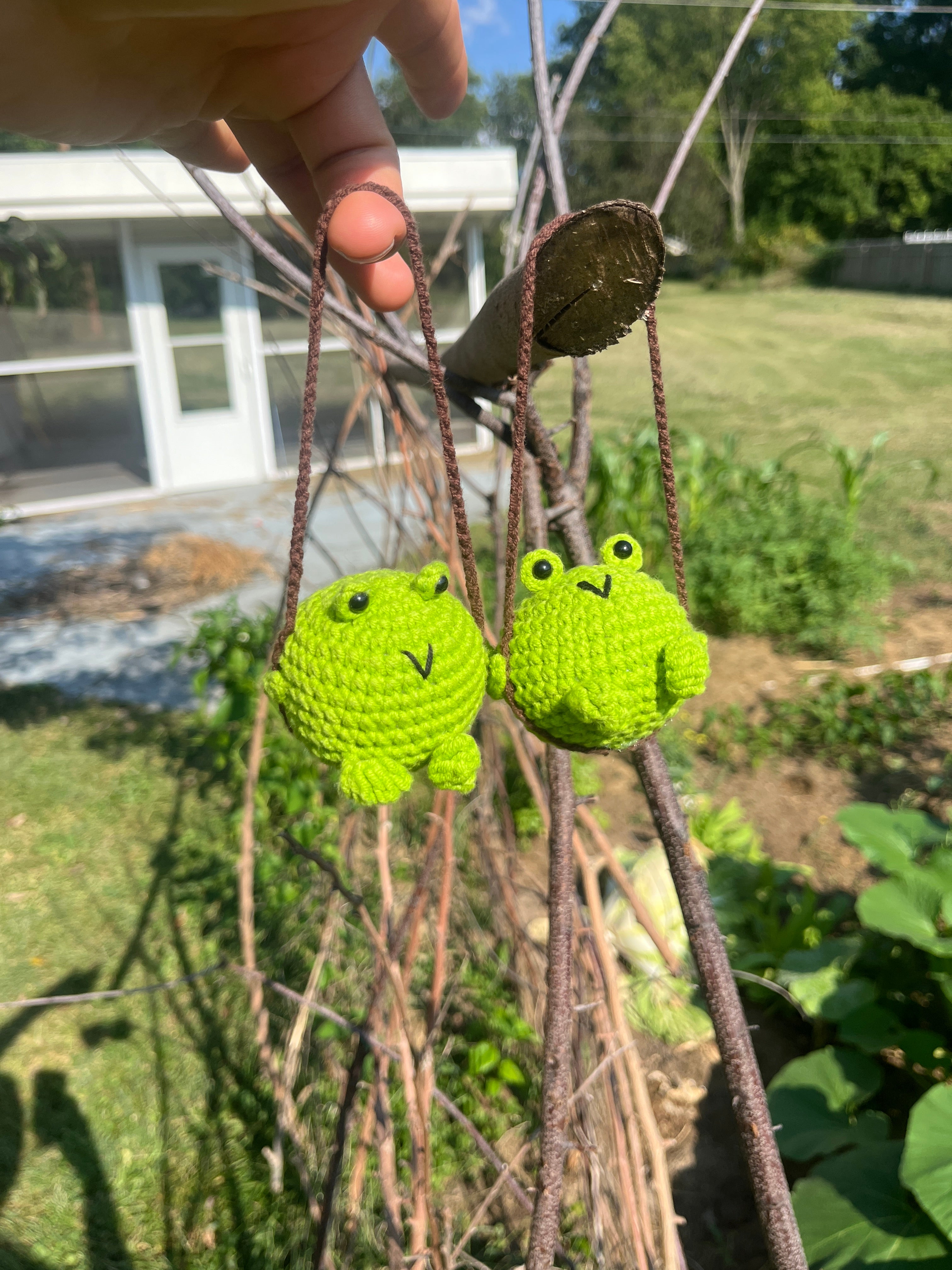 Swinging Crochet Frog