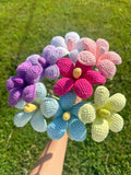 Pastel Crochet Flower with Stem – Choose Your Color