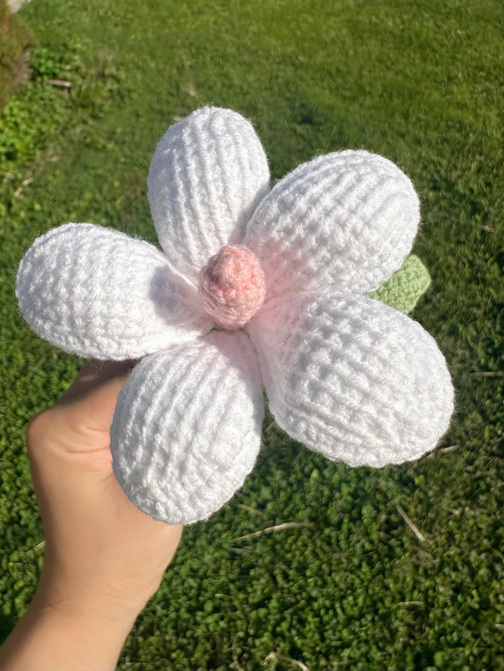 Pastel Crochet Flower with Stem – Choose Your Color