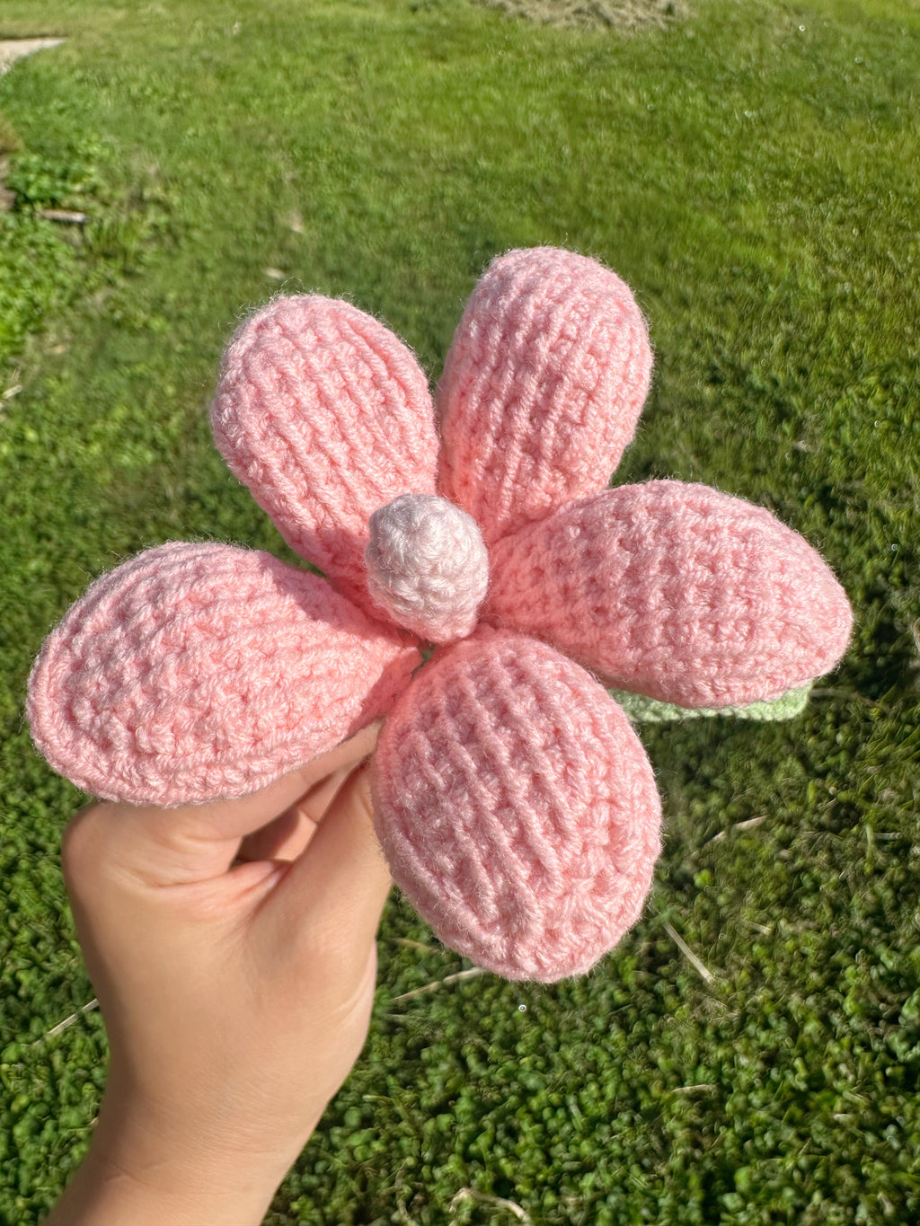 Pastel Crochet Flower with Stem – Choose Your Color