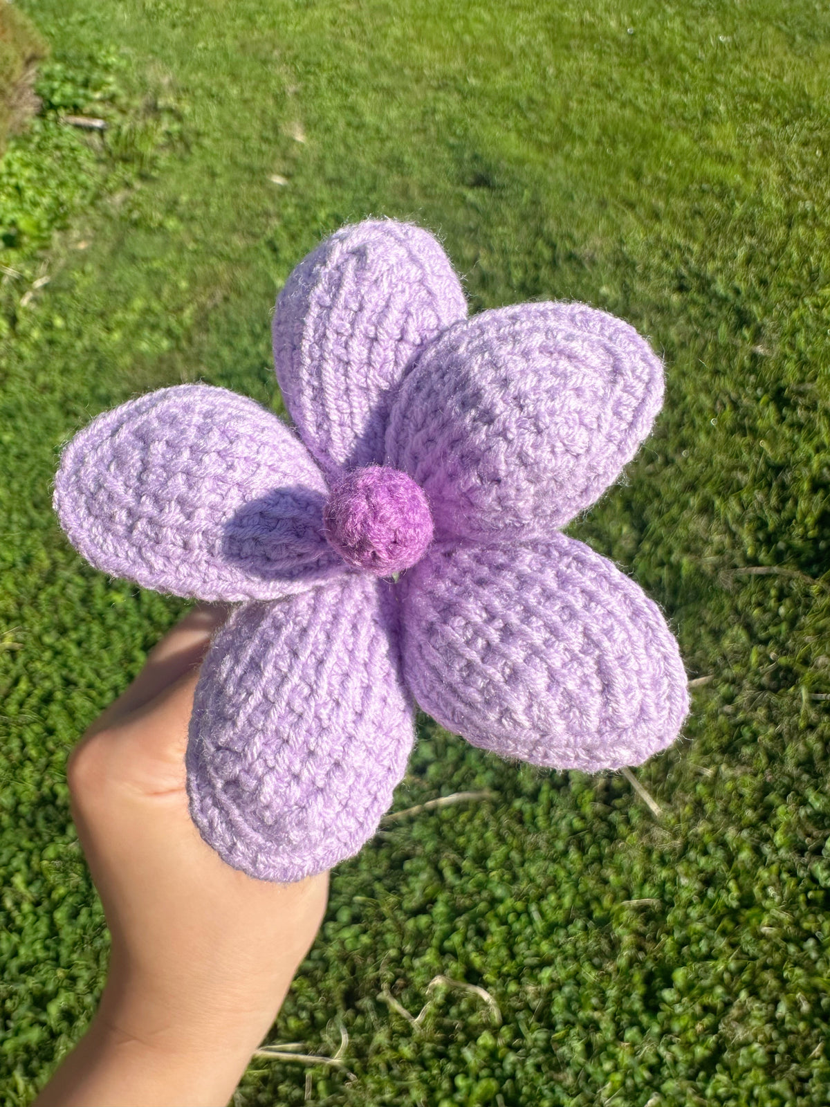 Pastel Crochet Flower with Stem – Choose Your Color