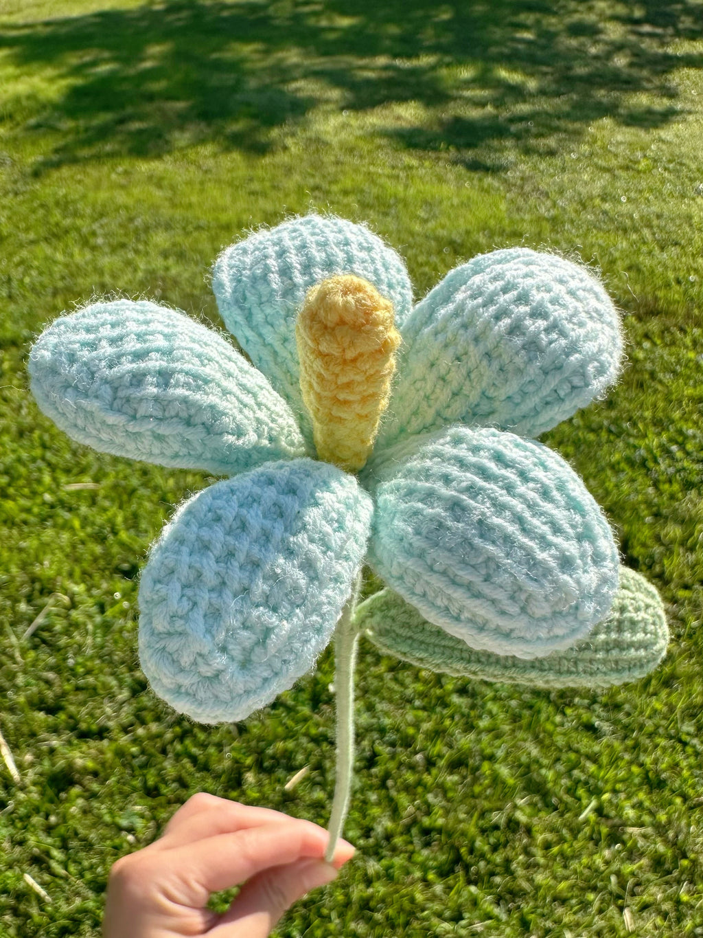 Pastel Crochet Flower with Stem – Choose Your Color