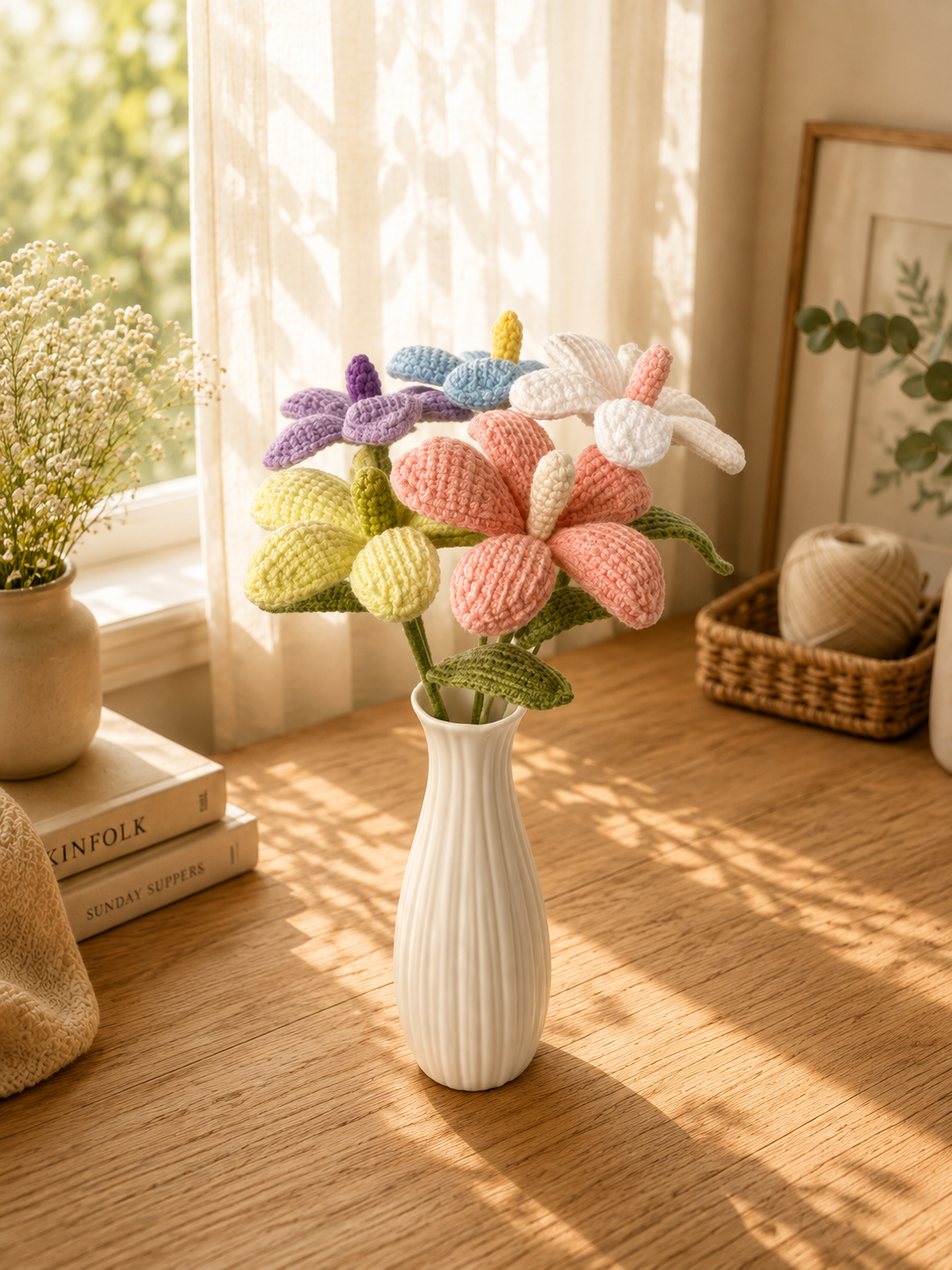 Spring Pastel Crochet Flowers | Handmade Flower