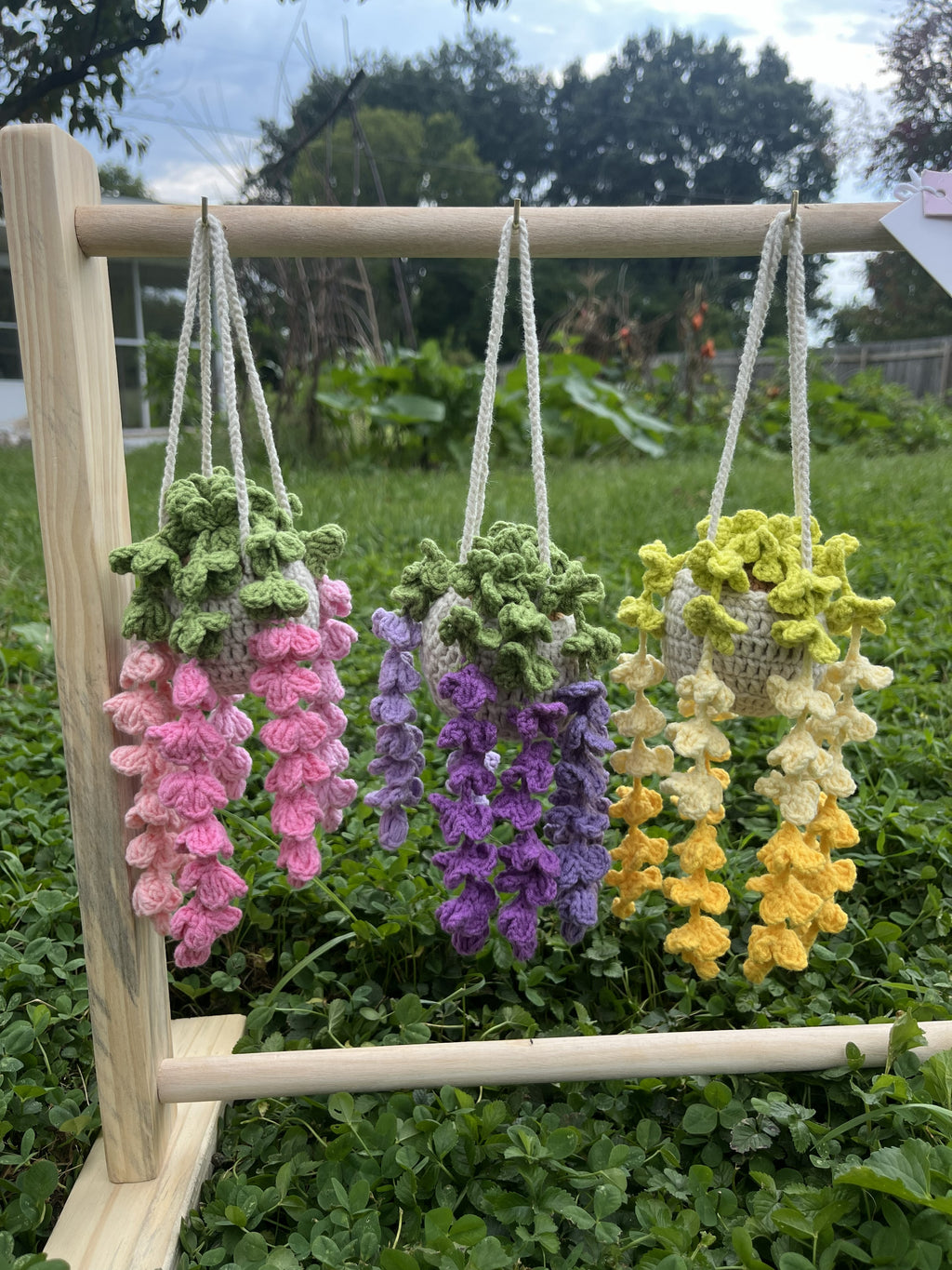Handmade Crochet Hanging Flower Basket