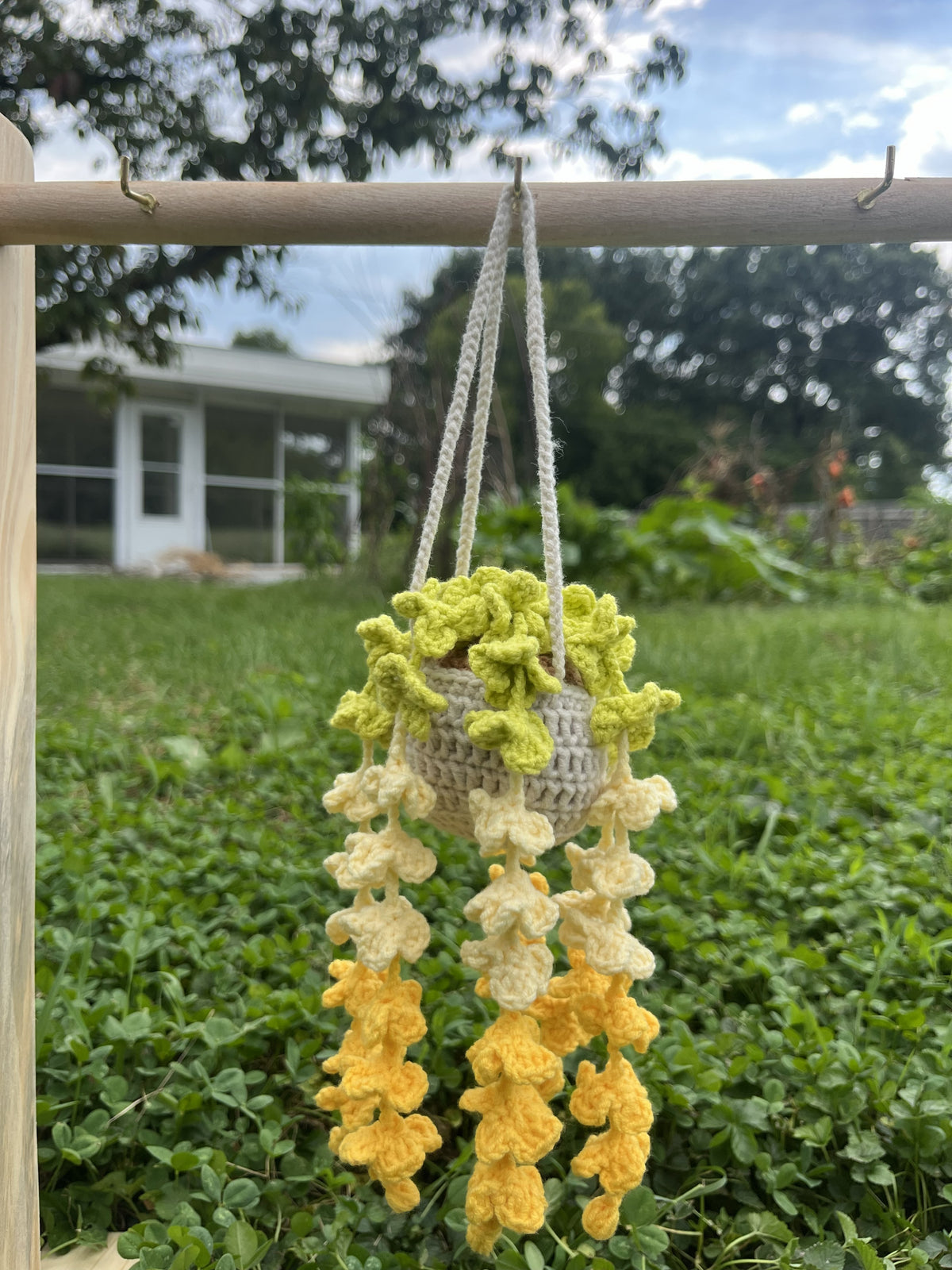 Handmade Crochet Hanging Flower Basket