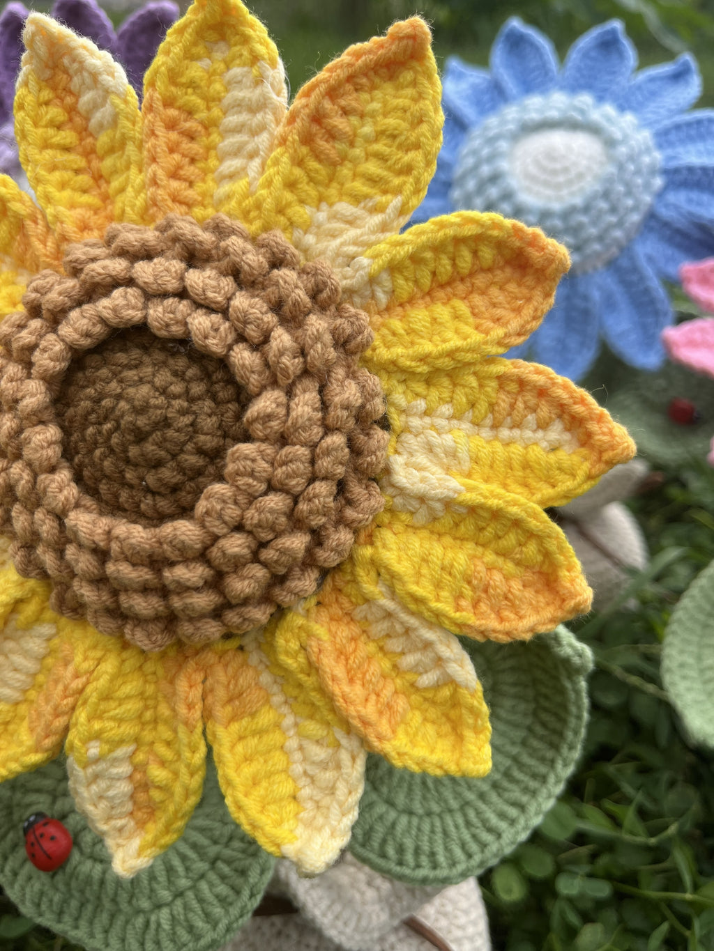 Handmade Crochet Sunflower in Vase