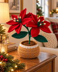 Handmade Crochet Poinsettia Plant