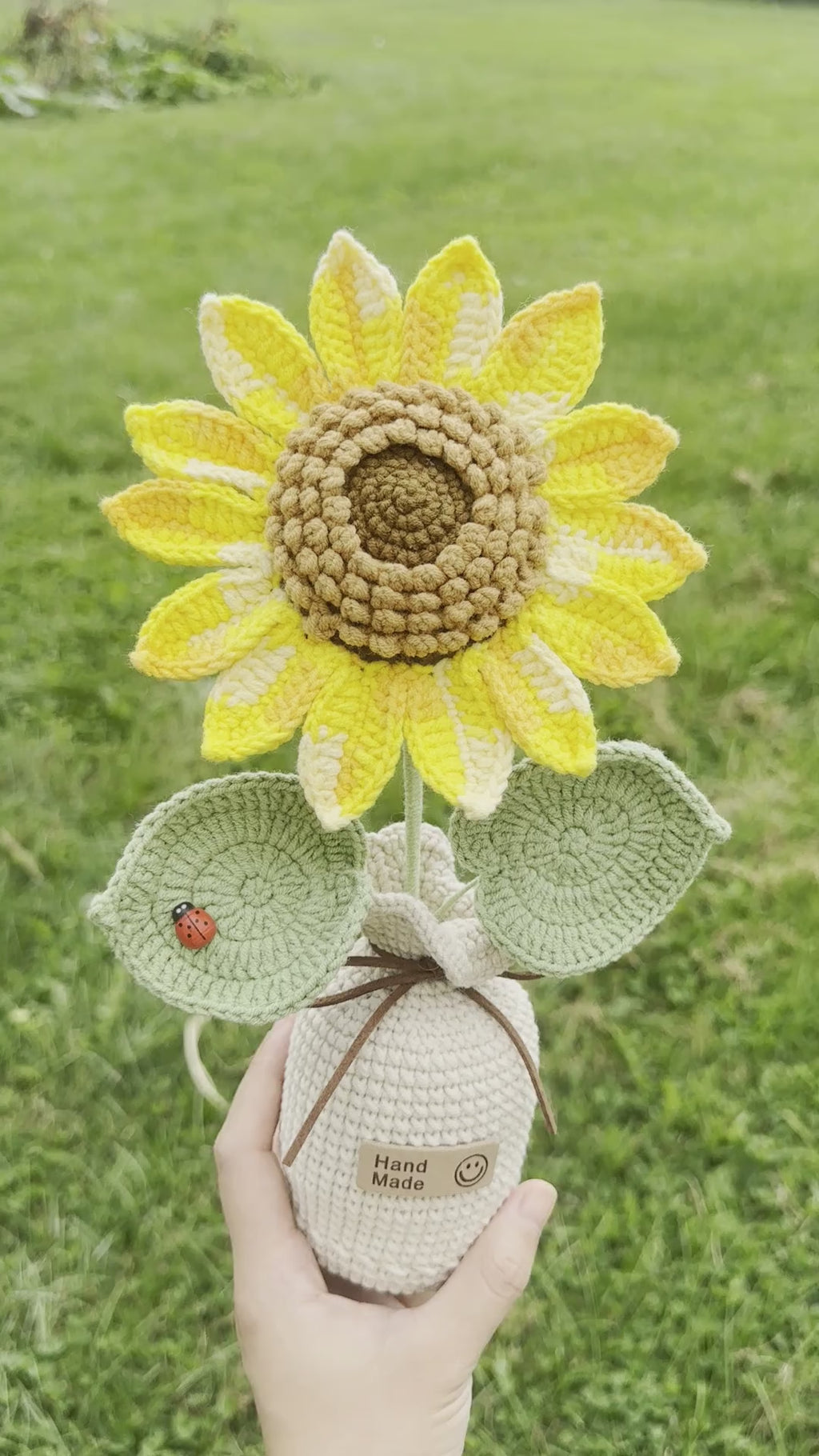 Handmade Crochet Sunflower in Vase