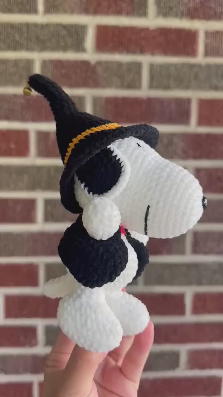 Halloween Witch Dog, Crochet Dog Plush, Fall Decor, Cute Gift