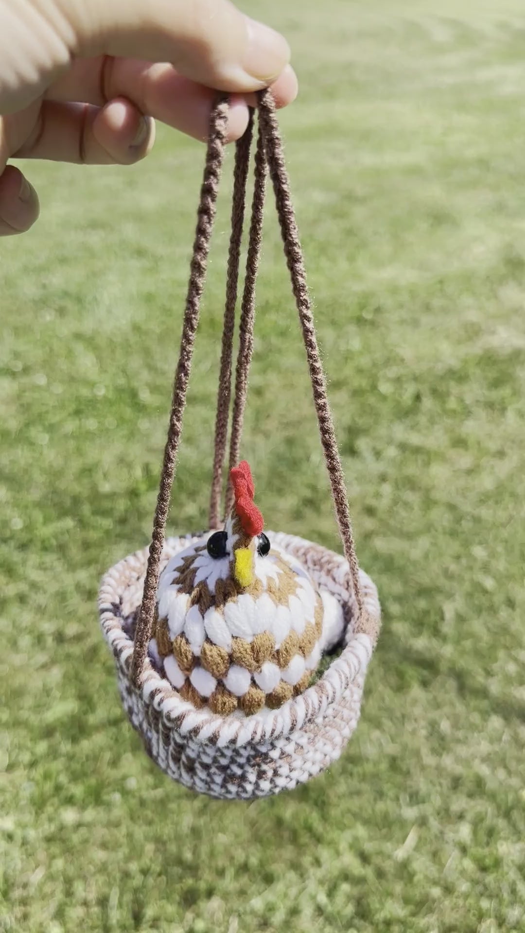 Crochet Chicken in Nest, with Eggs