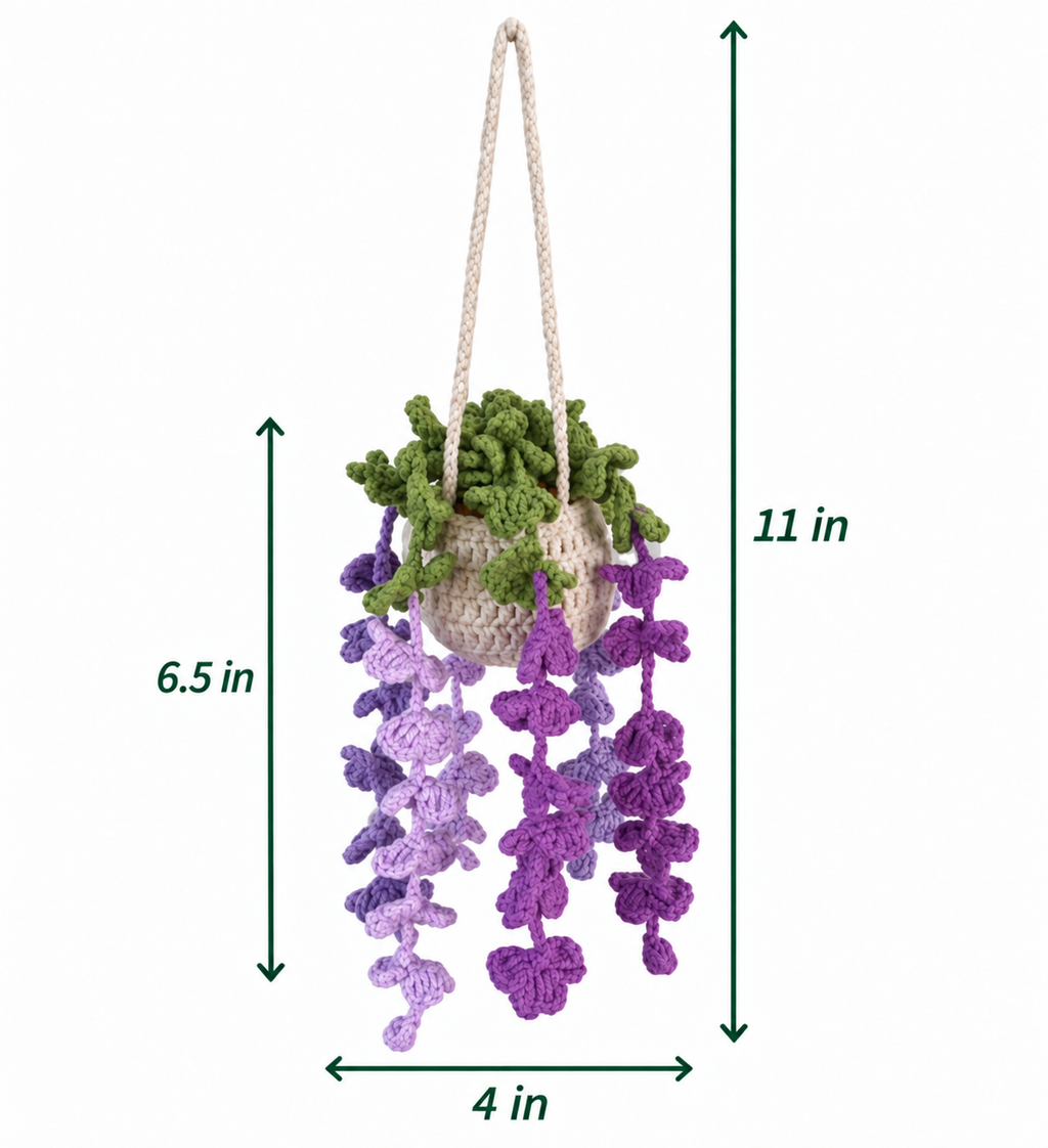 Handmade Crochet Hanging Flower Basket