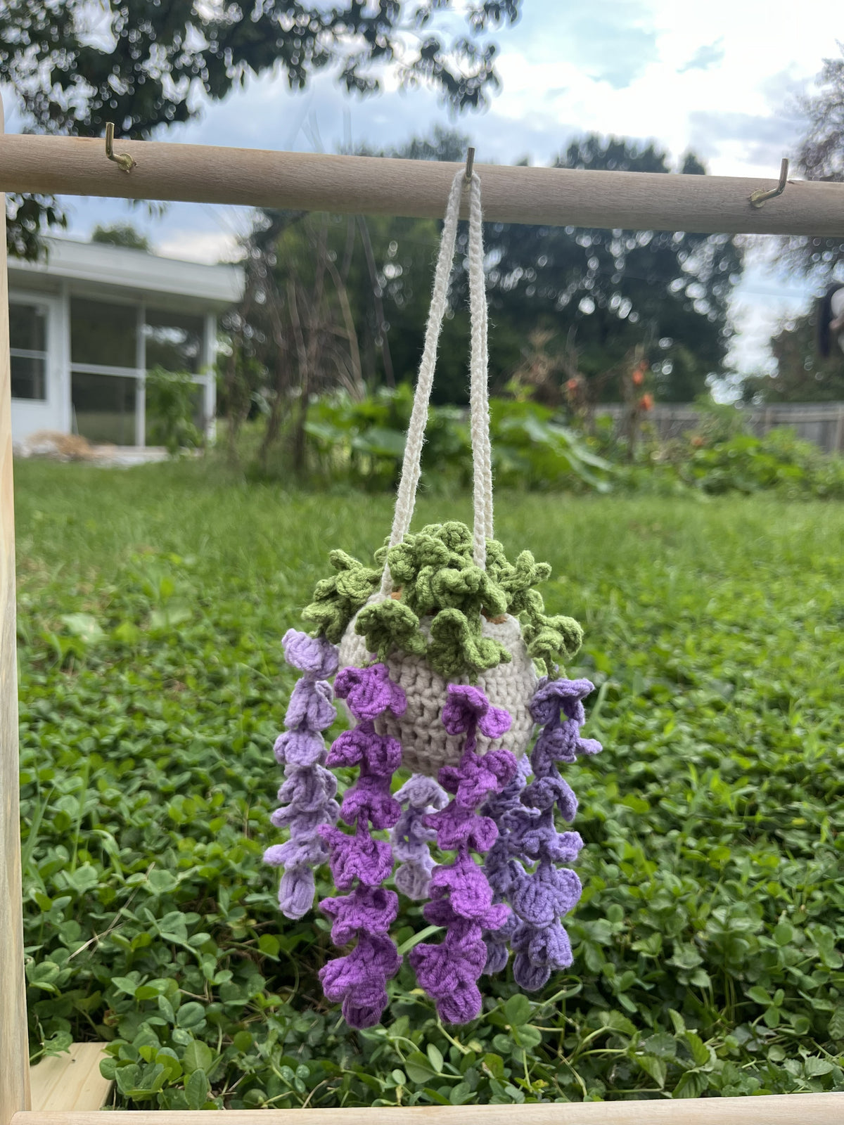 Handmade Crochet Hanging Flower Basket